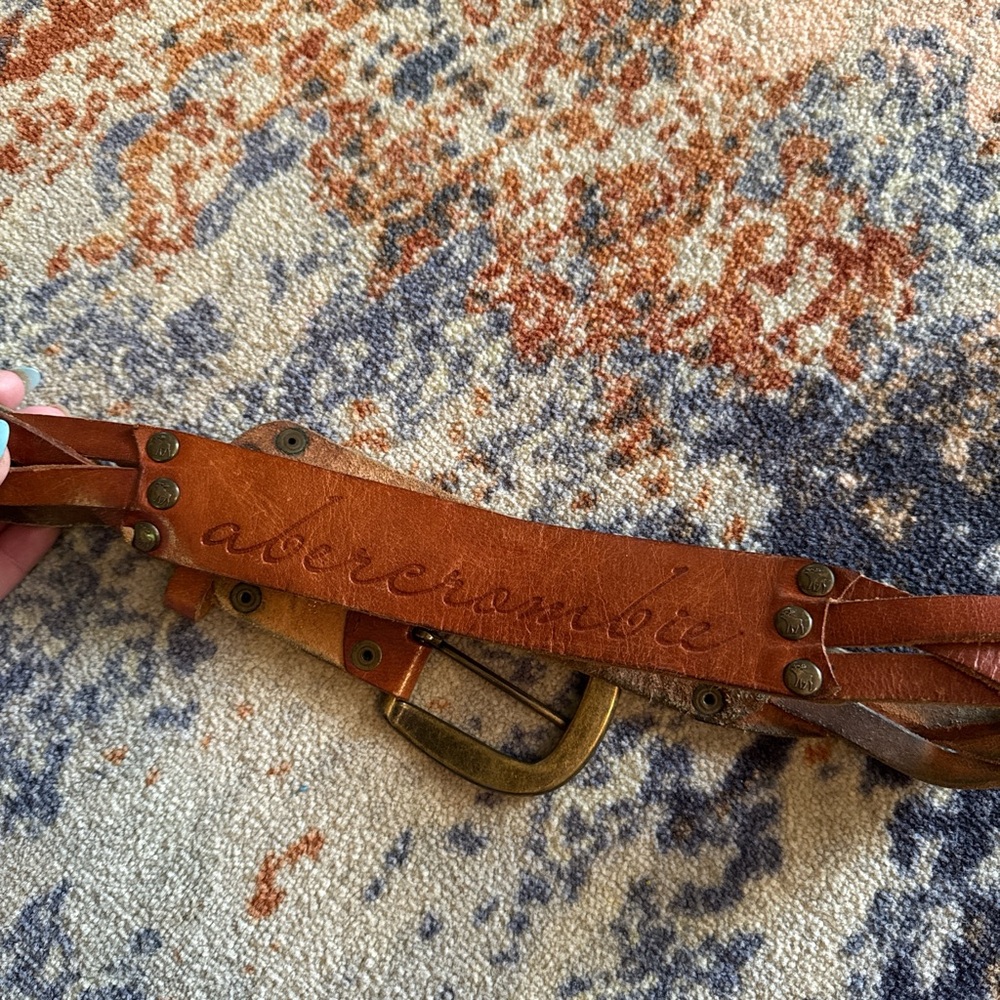 Vintage Abercrombie& Fitch Tan Braided Leather Belt